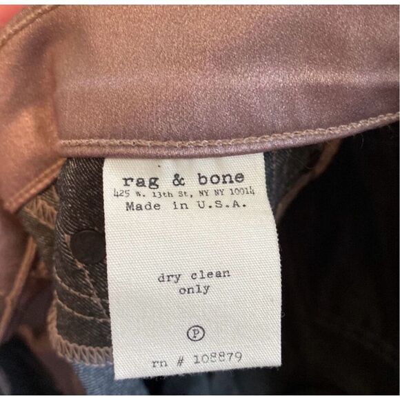 Rag & Bone rose metallic leggings skinny jeans size 27 excellent condition - Picture 8 of 8